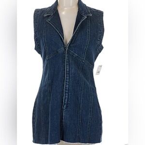 We The Free Dark Blue Denim Vest